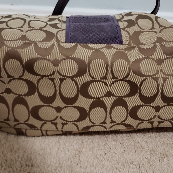 Coach Signature stripe python satchel - Picture 3 of 5